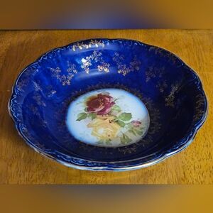 Antique Wood & Son Royal Roses Trent Semi Porcelain Ornate Bowl-England